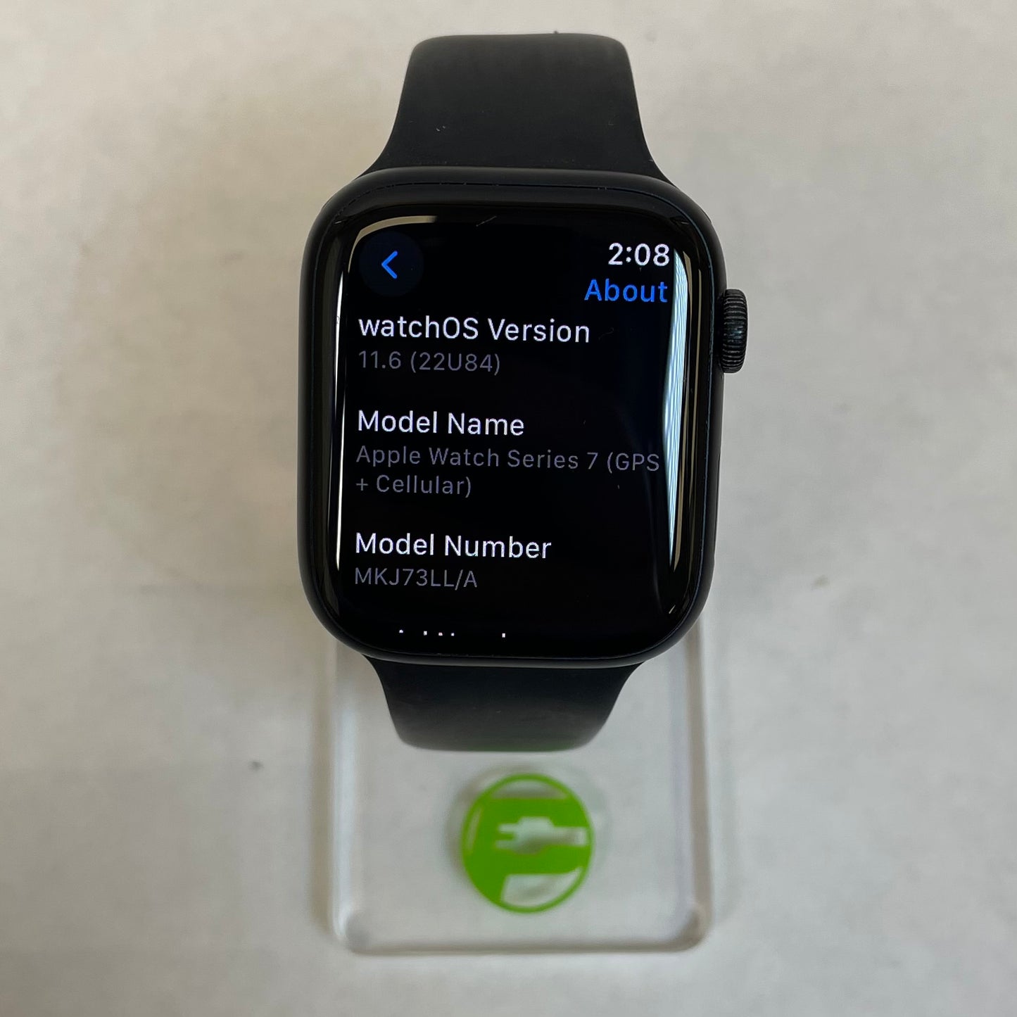 Unlocked Apple Watch Series 7 45MM Black Aluminum Black Sport Band MKJ73LL/A