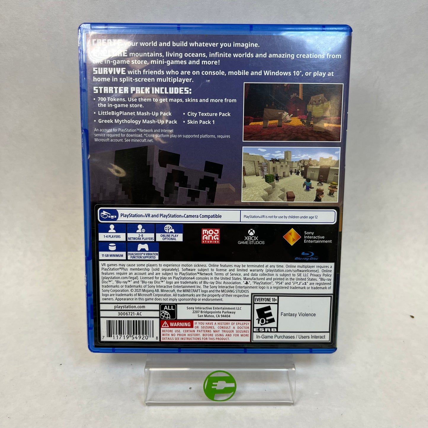 Minecraft (VR Mode Included) (Sony PlayStation 4 PS4, 2020)
