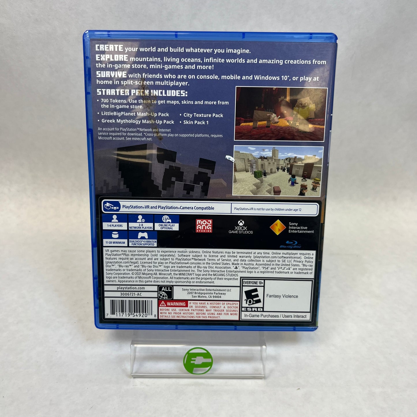 Minecraft (VR Mode Included) (Sony PlayStation 4 PS4, 2020)