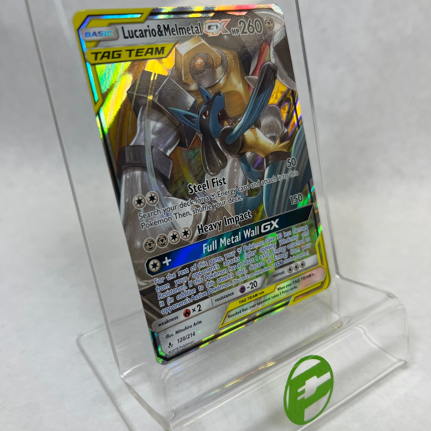Pokémon TCG Unbroken Bonds Lucario & Melmetal GX 120/214 Holo English