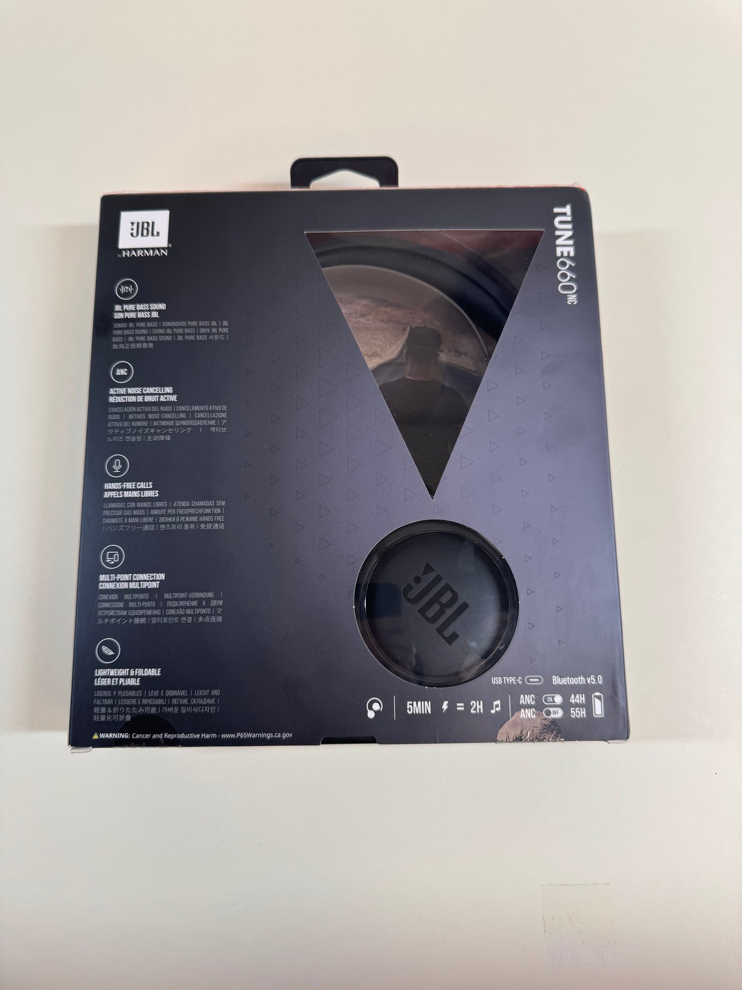 New JBL Tune Active Noise Cancellation Headphones Black 660NC