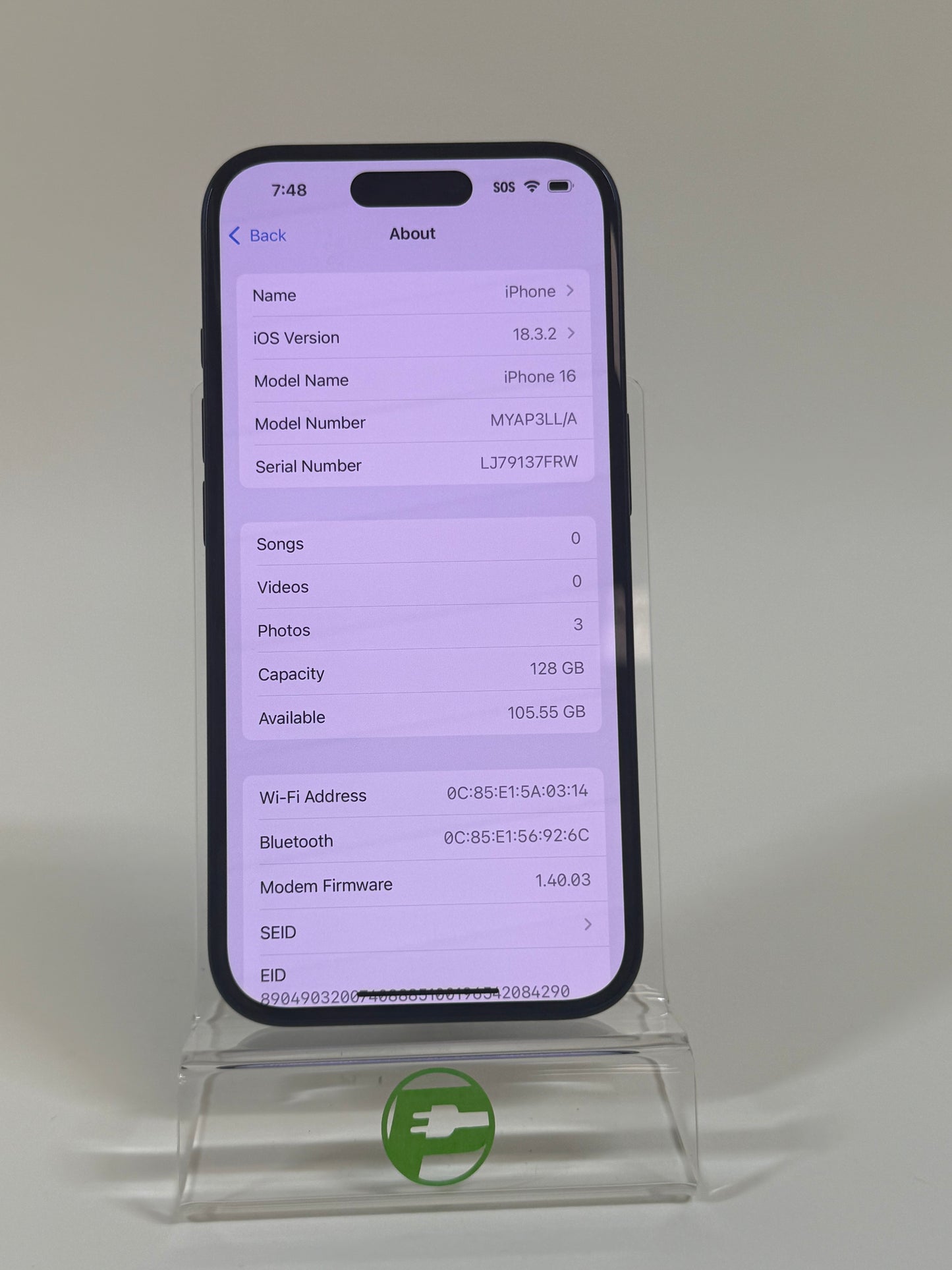 Unlocked Apple iPhone 16 128GB Black MYAP3LL/A