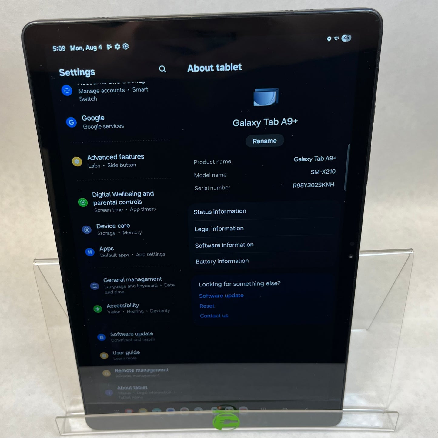 WiFi Only samsung galaxy tab a9+ 64GB Blue SM-X210