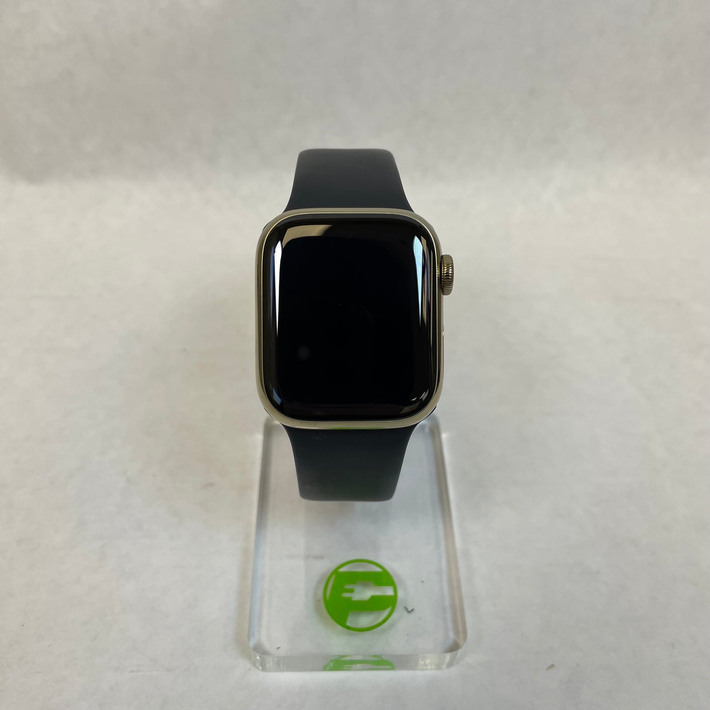 Unlocked Apple Watch Series 9 41MM Gold Stainless Steel Black Band MRJ73LL/A
