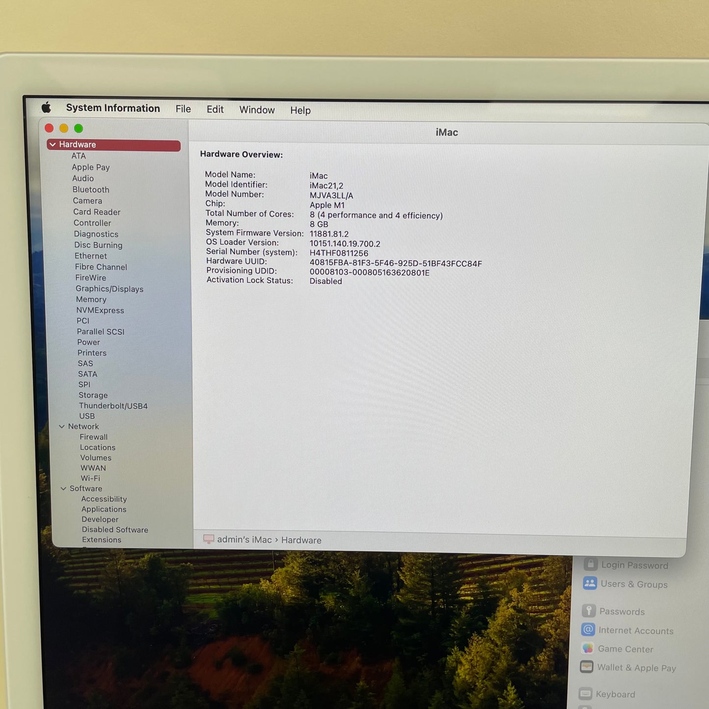 2021 Apple iMac 24" M1 3.2GHz 8GB RAM 256GB SSD Red/Pink MJVA3LL/A