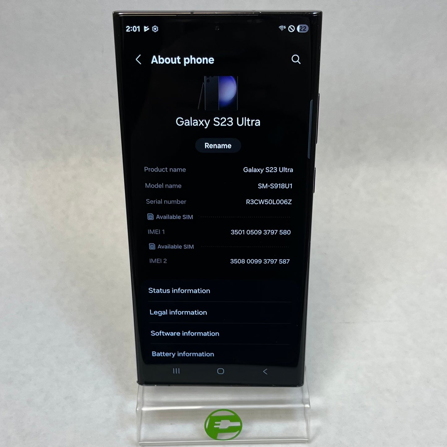 Unlocked Samsung Galaxy S23 Ultra 8GB RAM 256GB SM-S918U1 Phantom Black