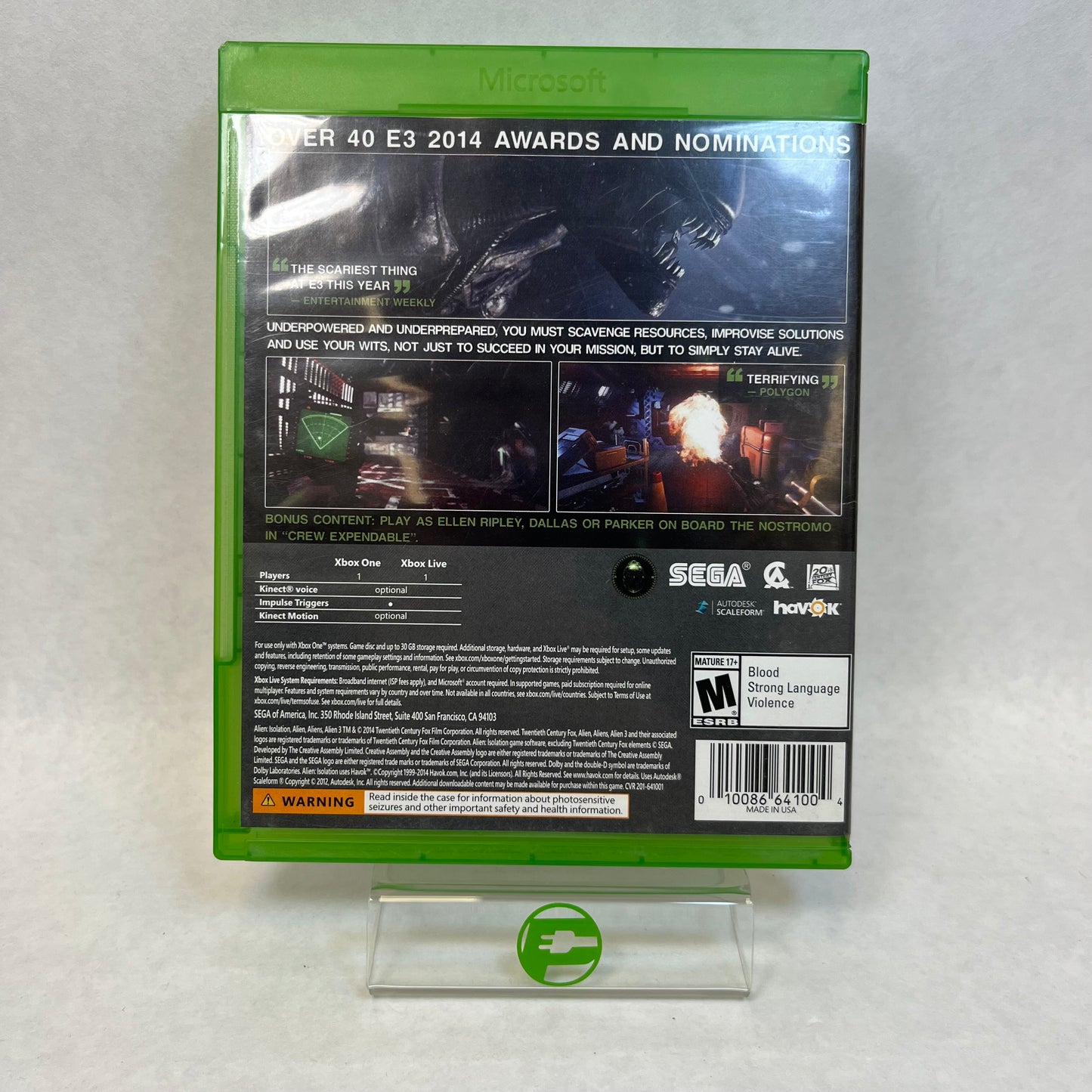 Alien Isolation (Microsoft Xbox One, 2014)