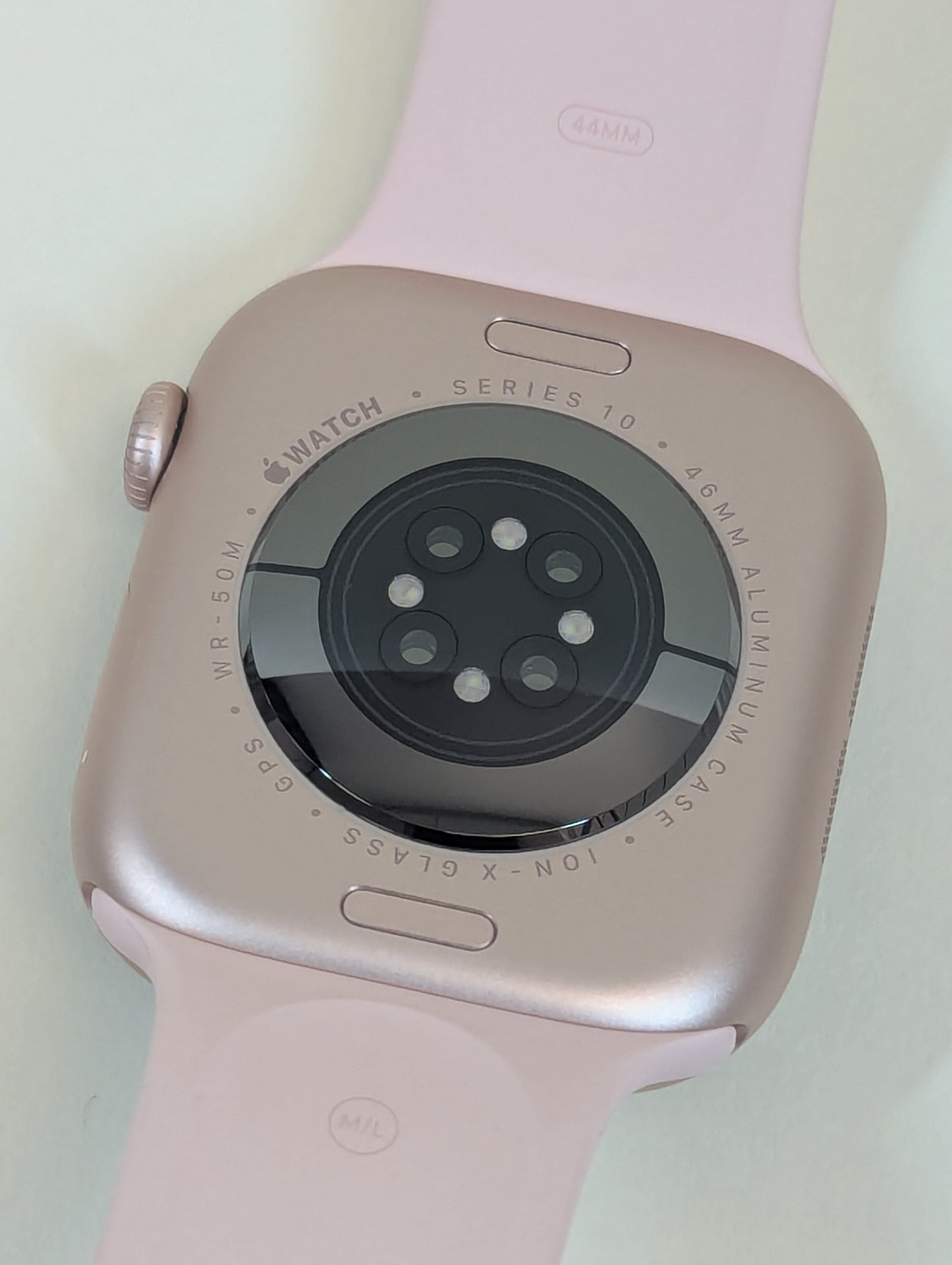 GPS Only Apple Watch Series 10 46MM GOLD Aluminum Pink Sport Band MWX23LW/A