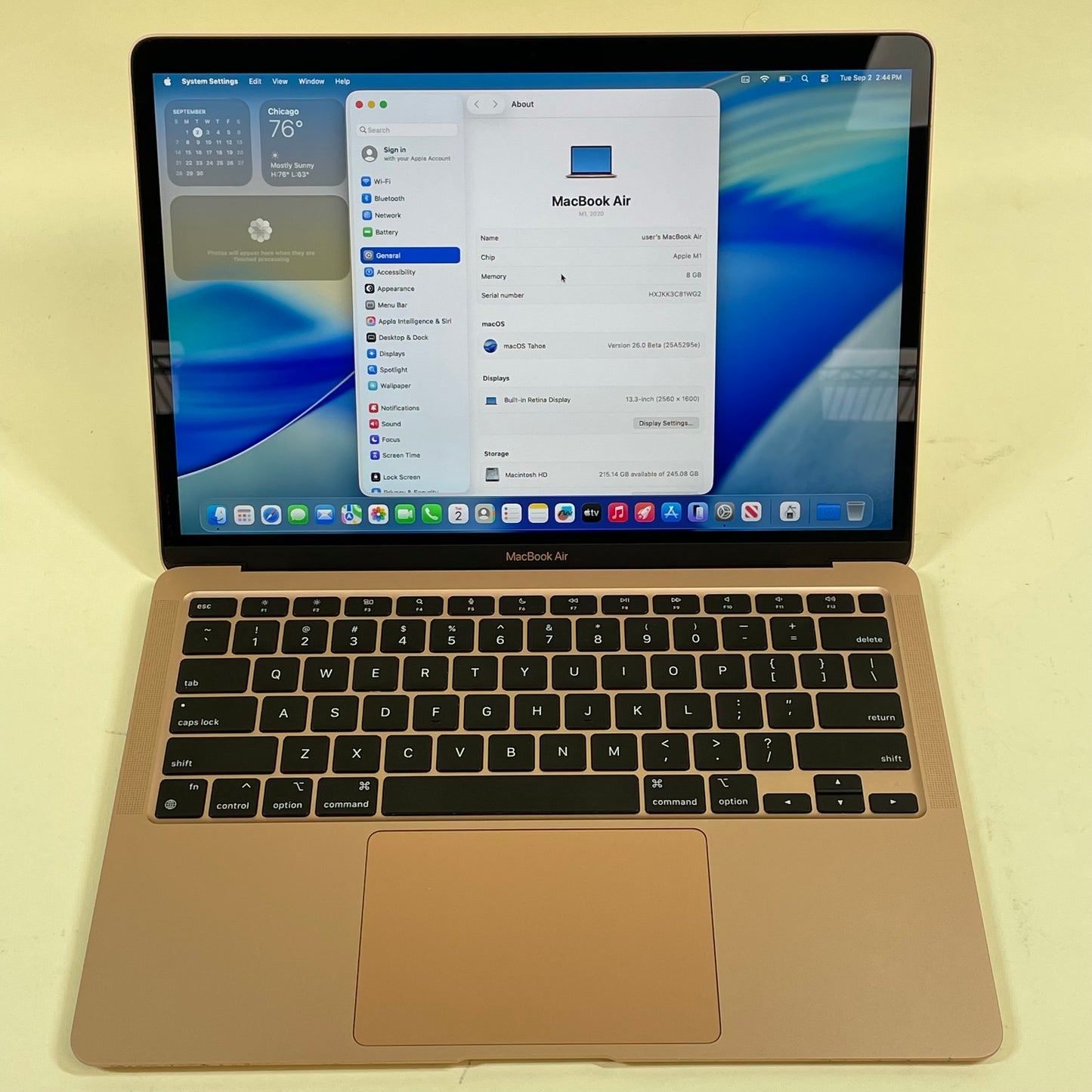 2020 Apple MacBook Air 13.3" M1 7C GPU 3.2GHz 8GB RAM 256GB SSD A2337