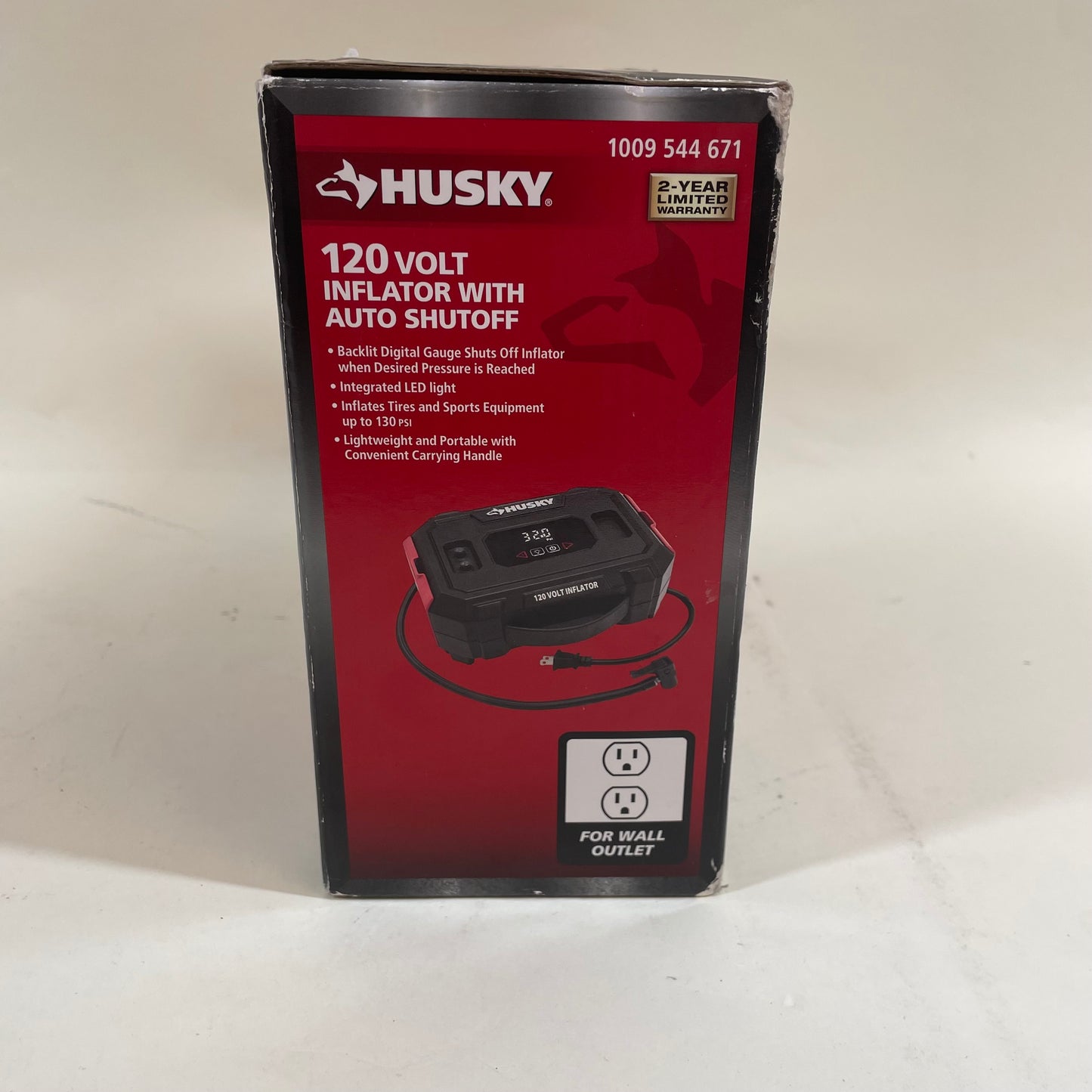 New Husky 1009544671 120V Inflator w/ Auto Shutoff