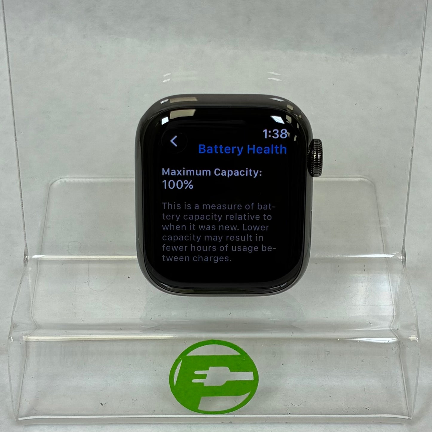 Unlocked Apple Watch Series 7 41MM Graphite Stainless Steel MNC03LL/A Face Only