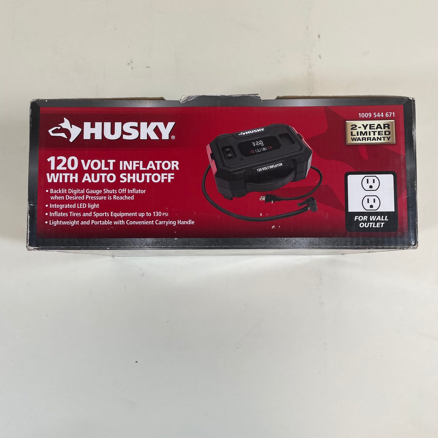 New Husky 1009544671 120V Inflator w/ Auto Shutoff
