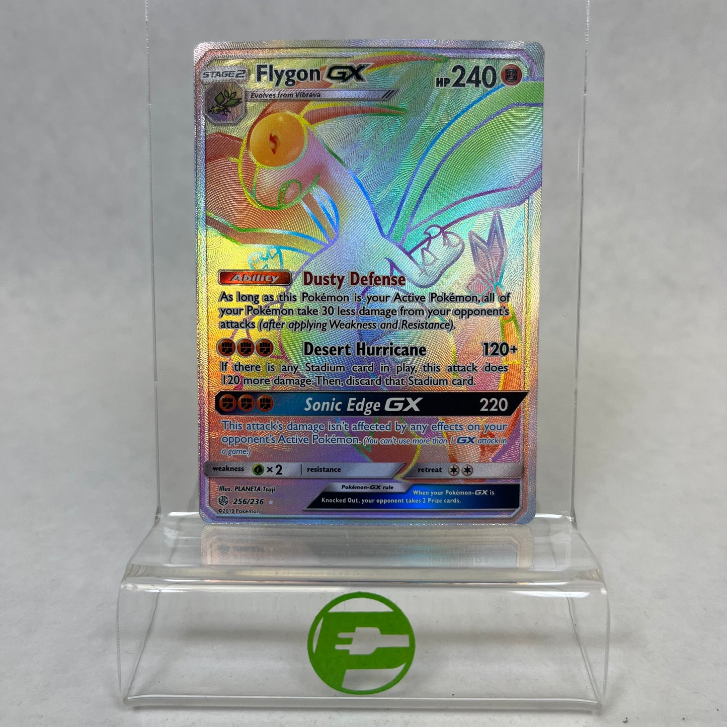 Pokémon TCG Cosmic Eclipse Flygon GX 256/236 Holo Textured English