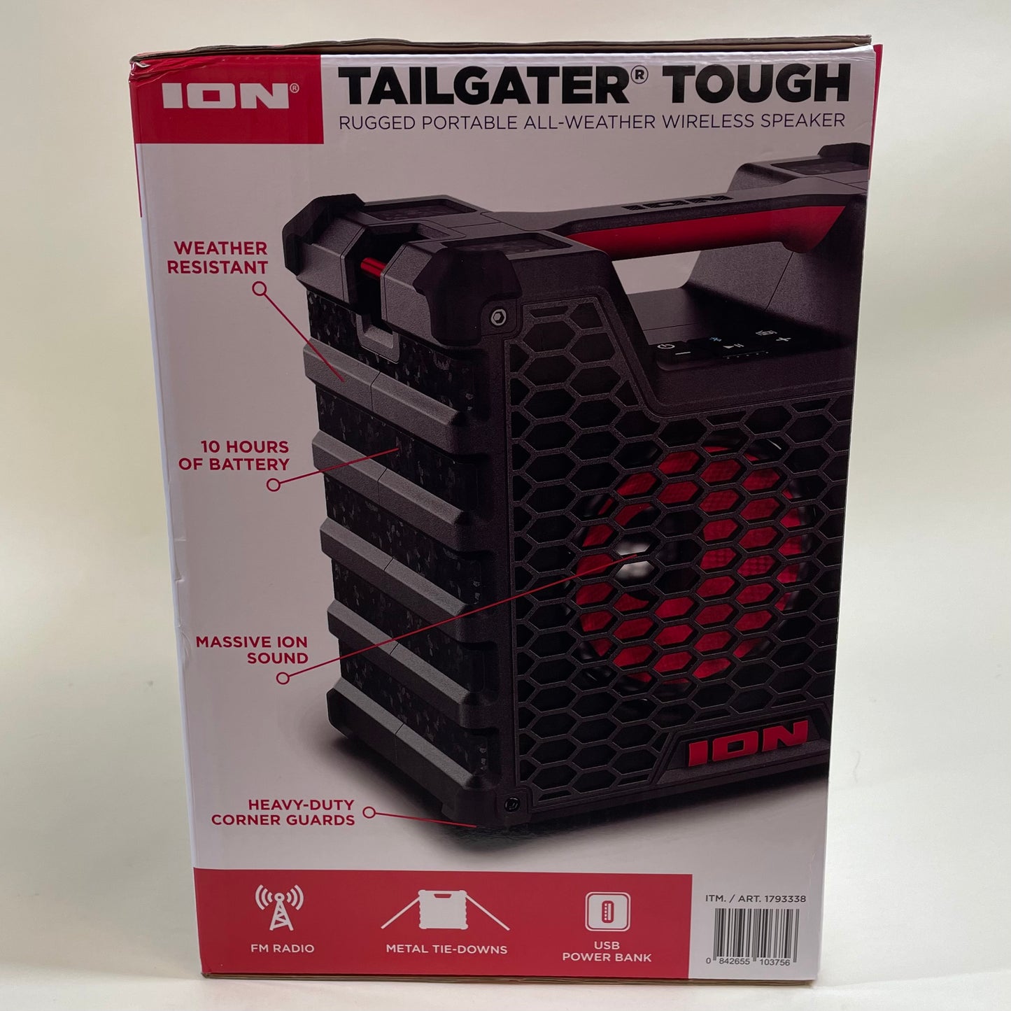 ION Tailgater Tough Large Portable Wireless Speaker TLGATERTGHXUS New Open Box