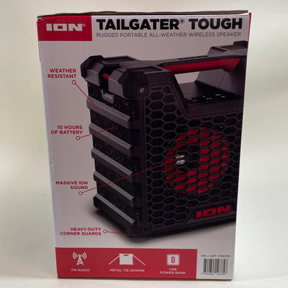 ION Tailgater Tough Large Portable Wireless Speaker TLGATERTGHXUS New Open Box