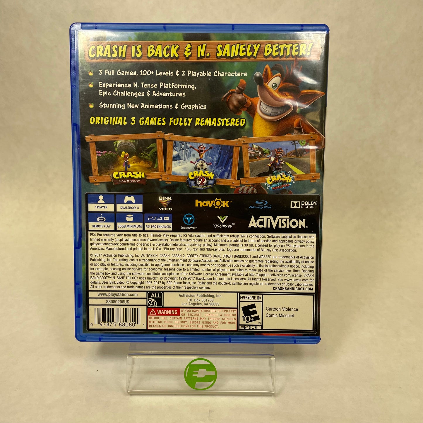 Crash Bandicoot N. Sane Trilogy (Playstation 4, 2017)