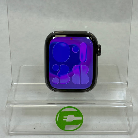 Unlocked Apple Watch Series 7 41MM Graphite Stainless Steel MNC03LL/A Face Only