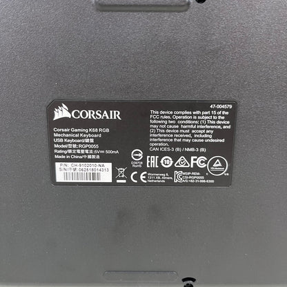 Corsair K68 RGB Mechanical Gaming Keyboard Wired RGP0055 CH-9102010-NA