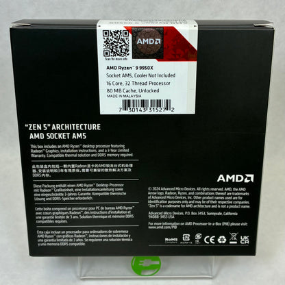 New AMD Ryzen 9 9950X 4.30GHz 16 Core 100-100001277WOF 32 Thread AM5