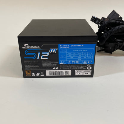 SeaSonic S12 III 650W S12III-650 80 Plus Bronze Non Modular Power Supply
