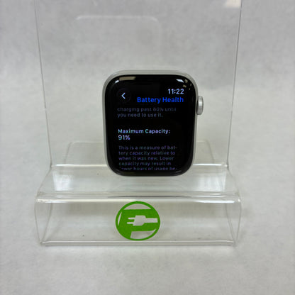 Unlocked Apple Watch SE 2nd Gen 44MM Silver Aluminum MXG43LL/A