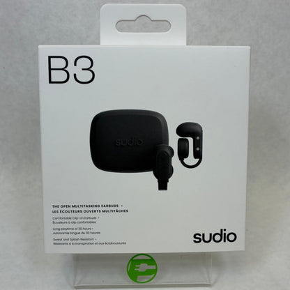New Sudio B3 Wireless Bluetooth Earbuds Black B3BLK