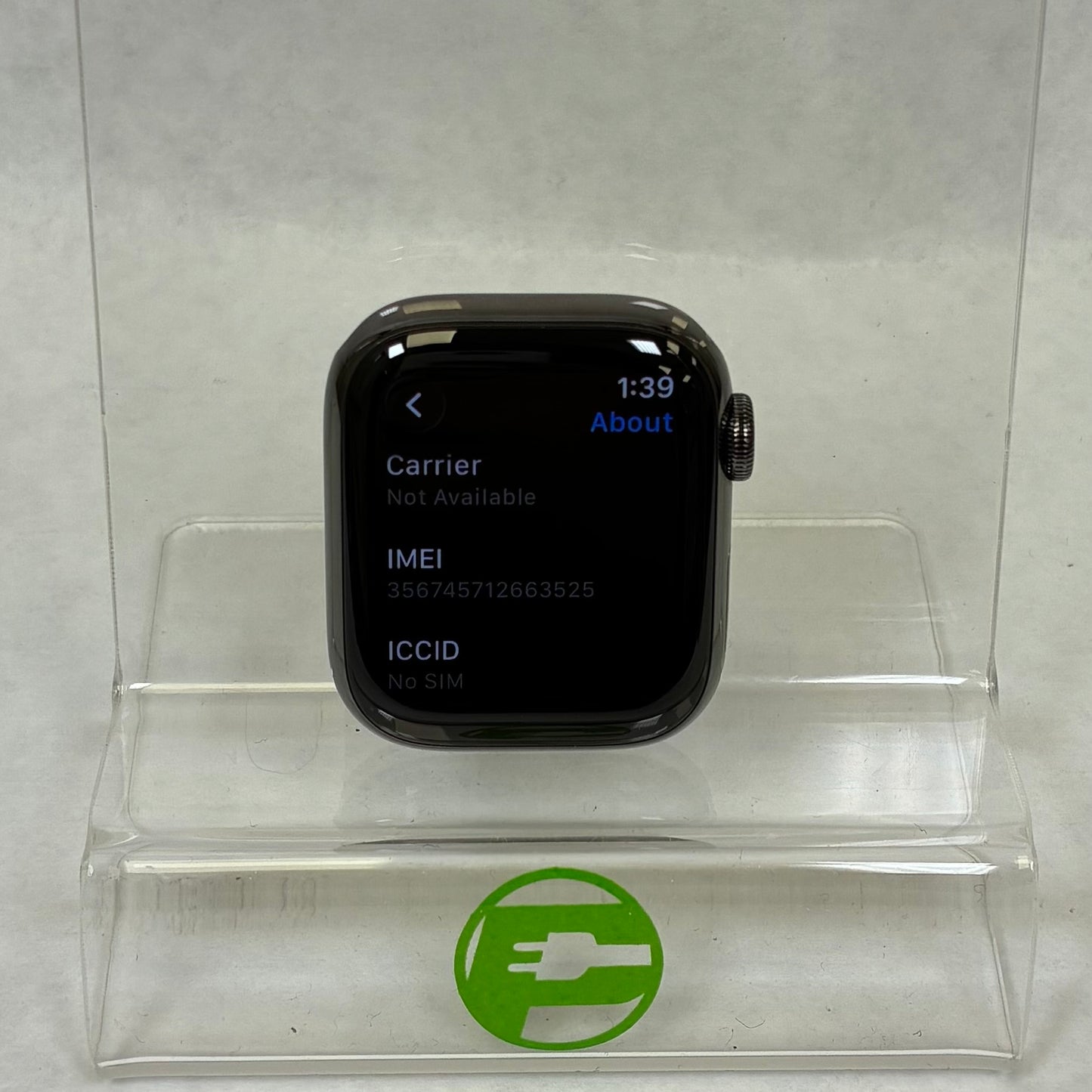 Unlocked Apple Watch Series 7 41MM Graphite Stainless Steel MNC03LL/A Face Only