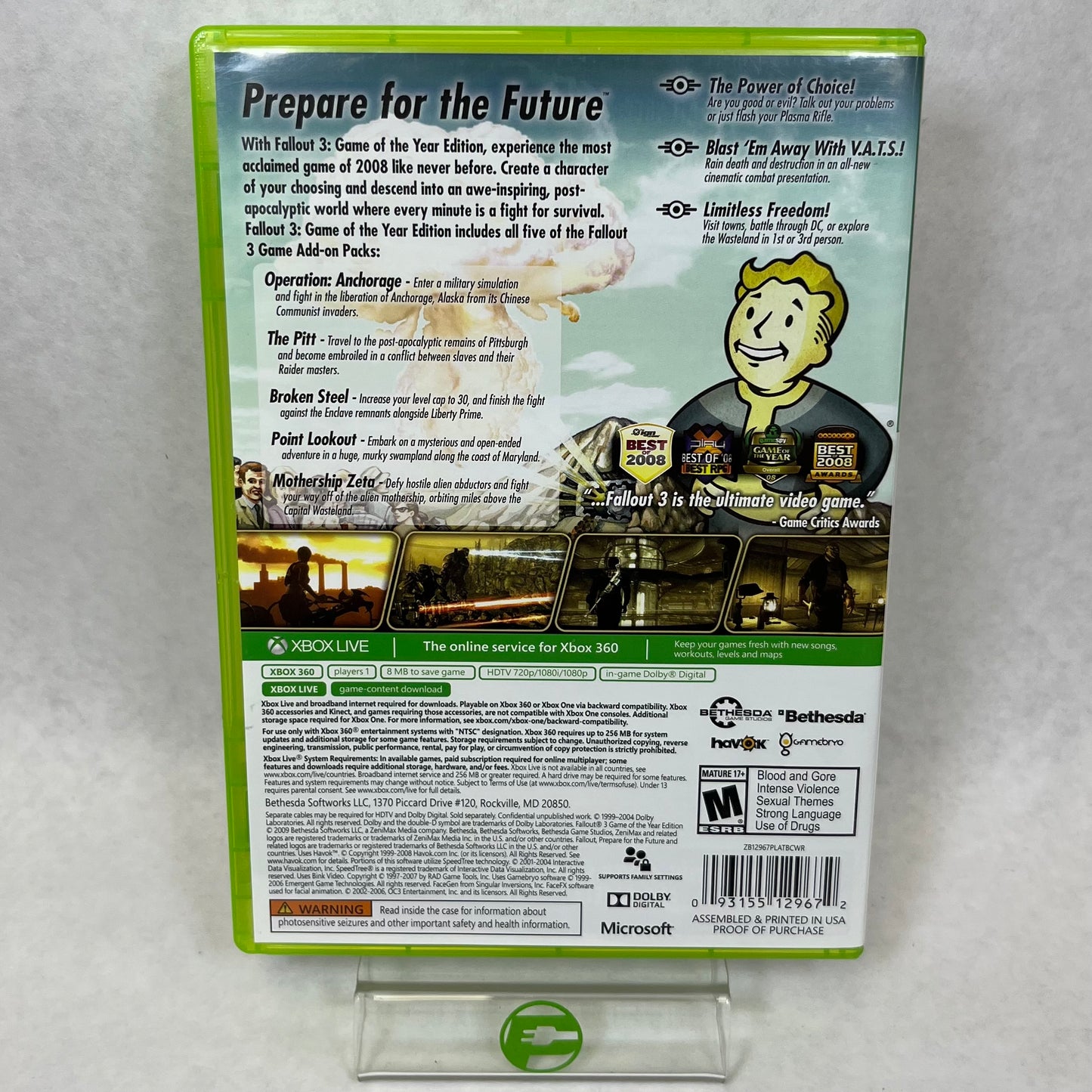 Fallout 3 [Game of the Year Platinum Hits] (Xbox 360, 2009)