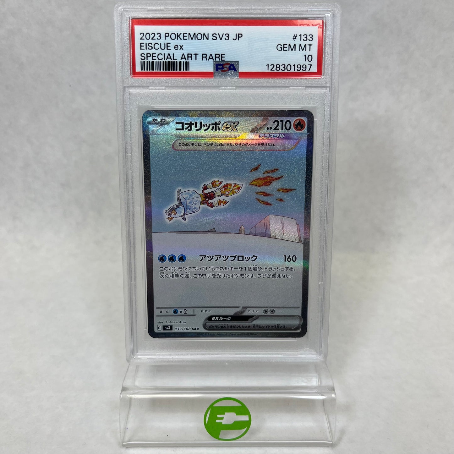Pokémon TCG SV3: Ruler of the Black Flame Eiscue EX 113/108 Japanese PSA 10