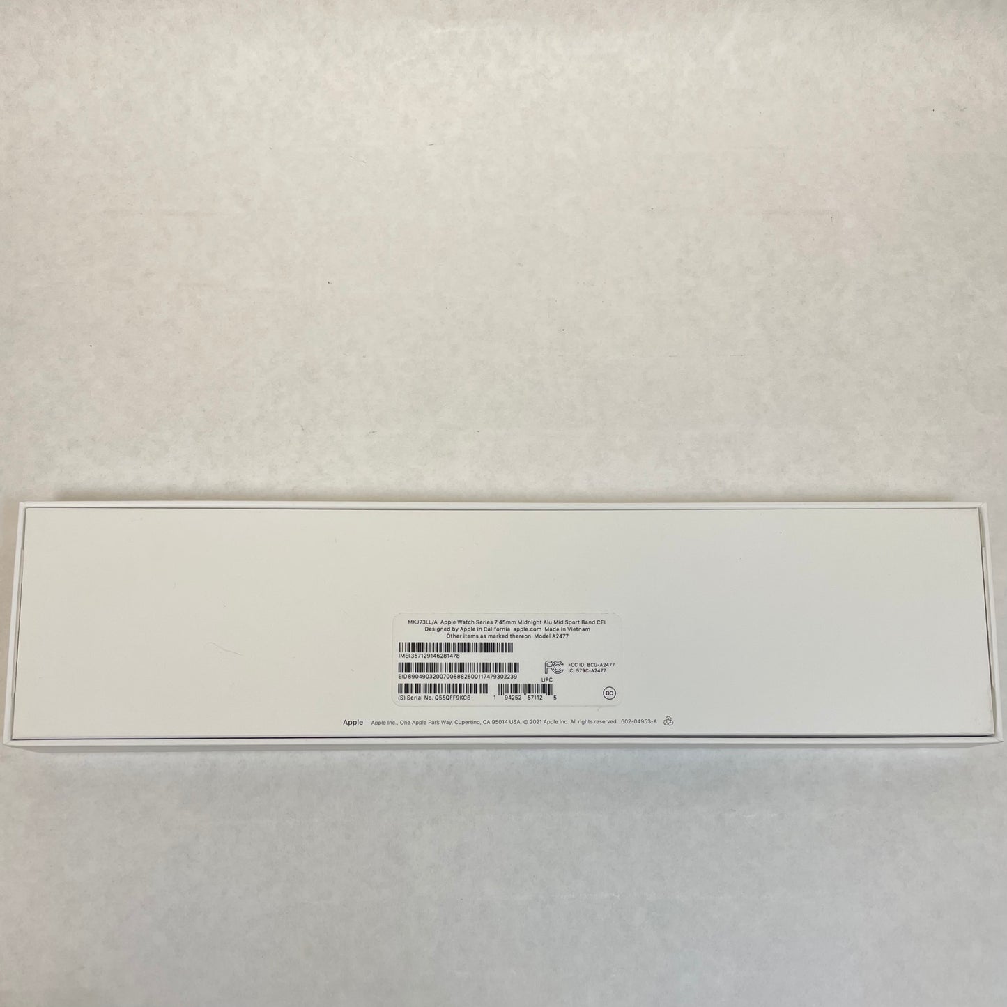 Unlocked Apple Watch Series 7 45MM Black Aluminum Black Sport Band MKJ73LL/A