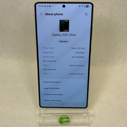 Unlocked Samsung Galaxy S25 Ultra 12GB RAM 256GB SM-S938U Black