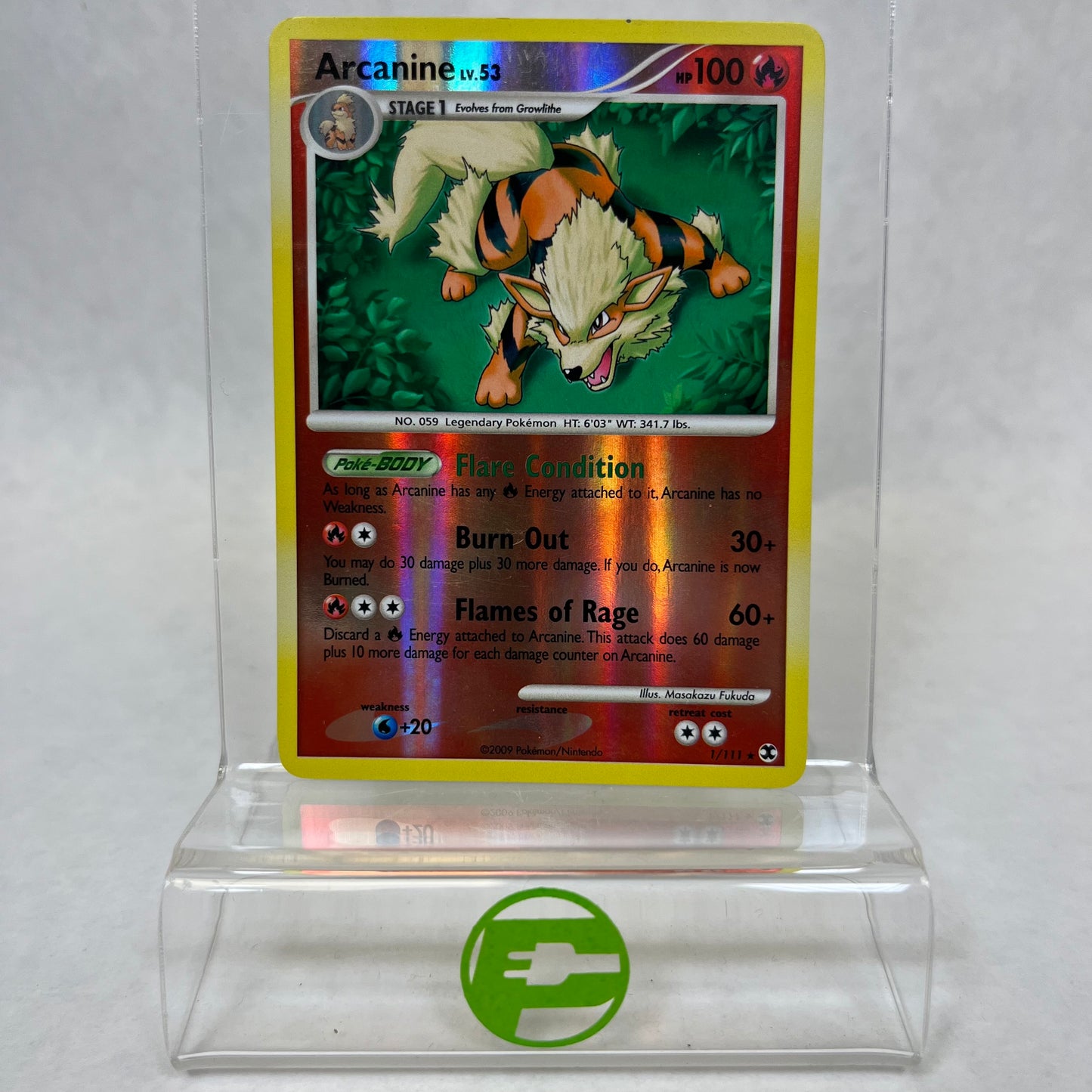 Pokémon TCG Rising Rivals Arcanine 1/111 Reverse Holo English