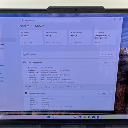 Lenovo Legion 7I GEN 10 Ultra 9 275HX 32GB RAM 1TB SSD Geforce RTX 5080