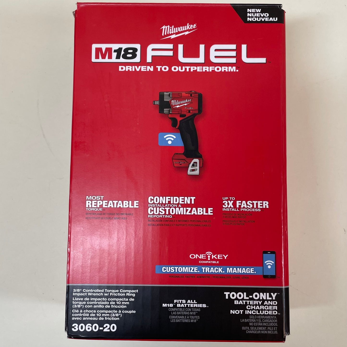 Milwaukee 3060-20 M18 18V 3/8" Friction Ring Controlled Torque Impact Wrench