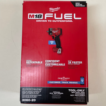 Milwaukee 3060-20 M18 18V 3/8" Friction Ring Controlled Torque Impact Wrench