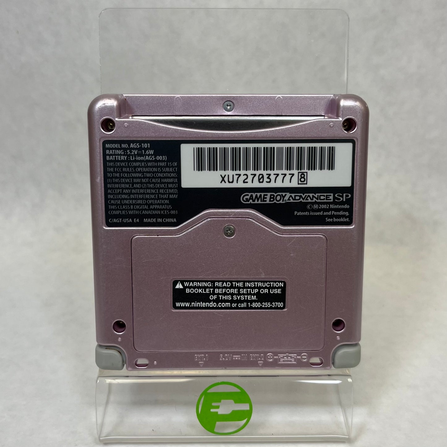 Nintendo Game Boy Advance SP Handheld Game Console Only AGS-101 Pearl Pink