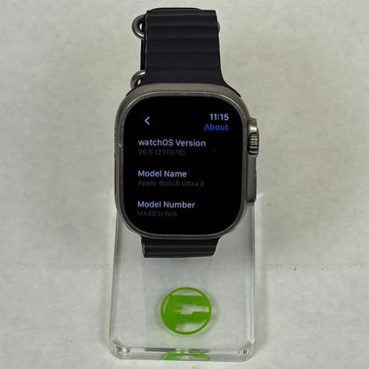 Unlocked Apple Watch Ultra 2 49MM Natural Titanium Black Ocean Band MX4D3LW/A