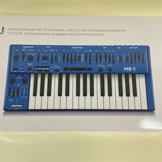 New Behringer MS-1-BU Analog Synthesizer w/ 32 Full-Size Keys 4033653031479 Blue