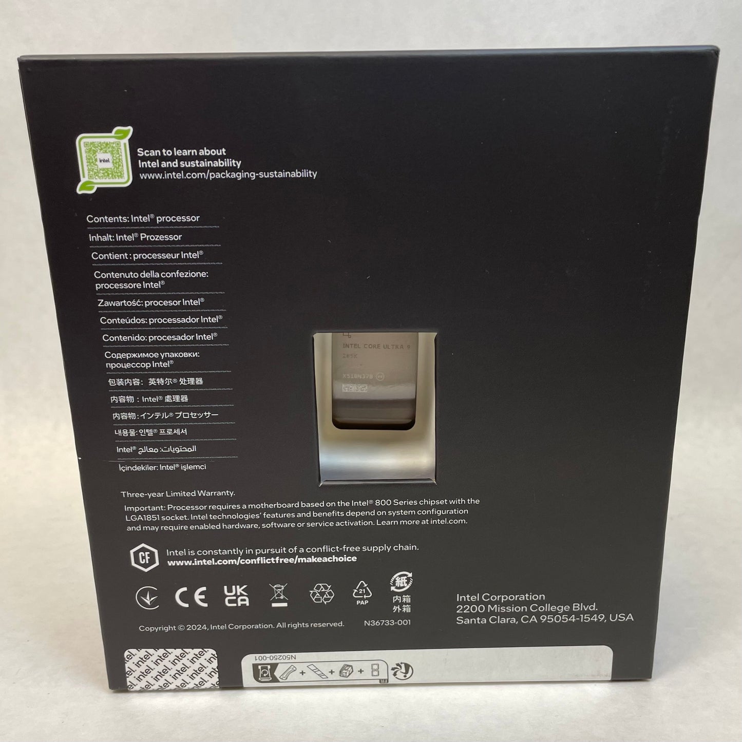 New Intel Core 9 Ultra 285k 3.70GHz 24 Core X510N378 24 Thread LGA 1851