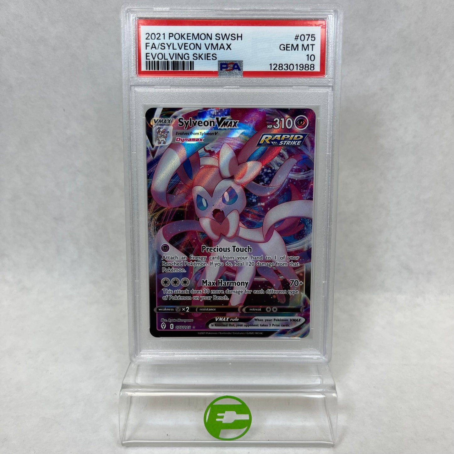 Pokémon TCG Evolving Skies Sylveon 075/203 Holo English PSA 10