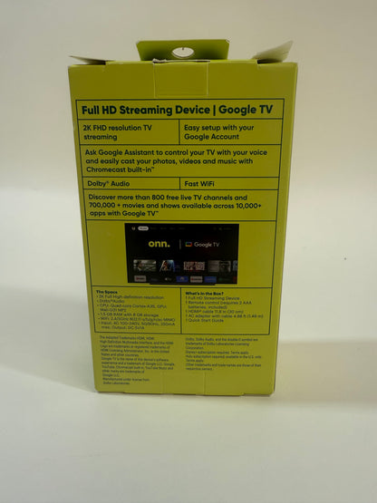New onn Full HD Streaming Device Streaming Media Device Black 2403A