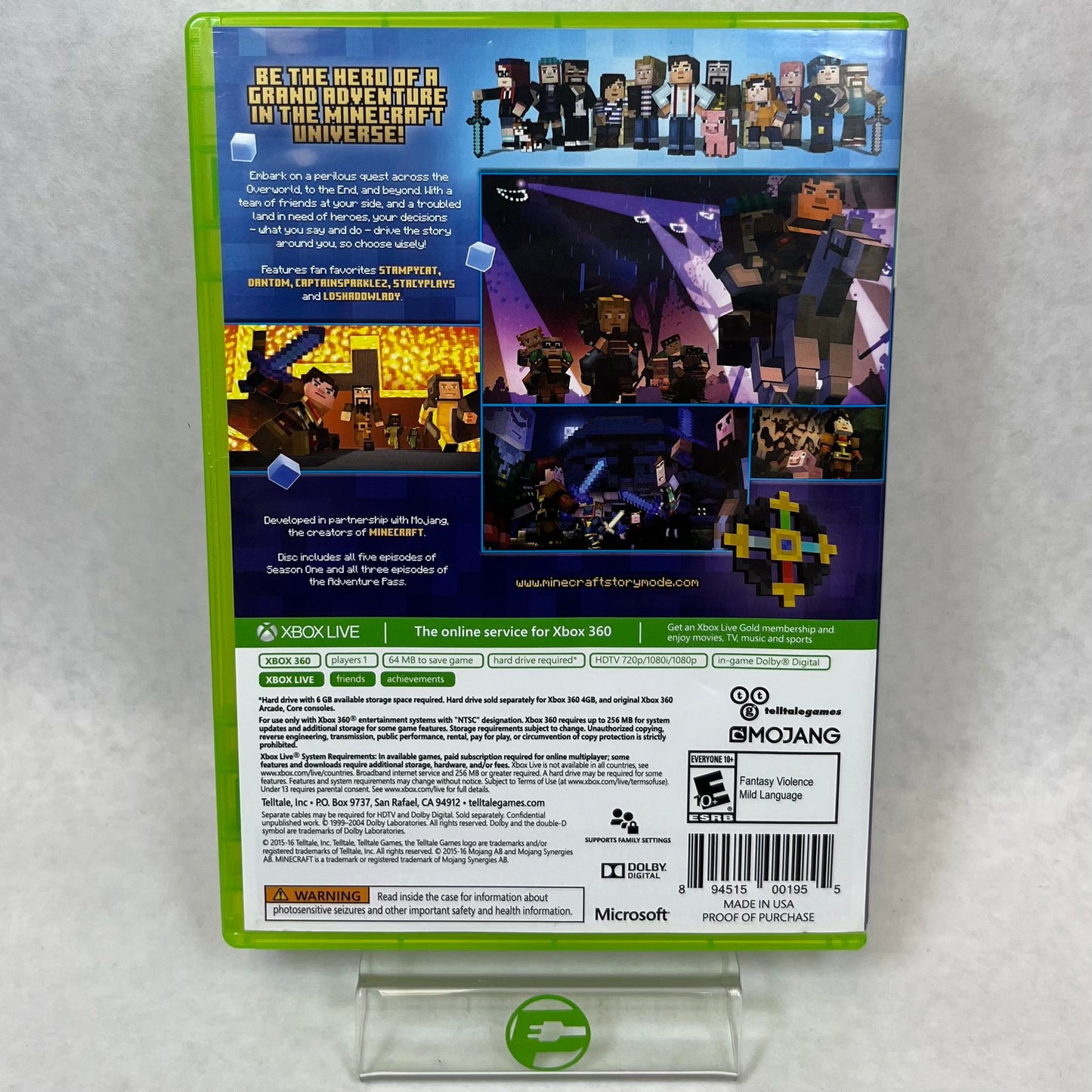 Minecraft: Story Mode Complete Adventure (Xbox 360, 2016)