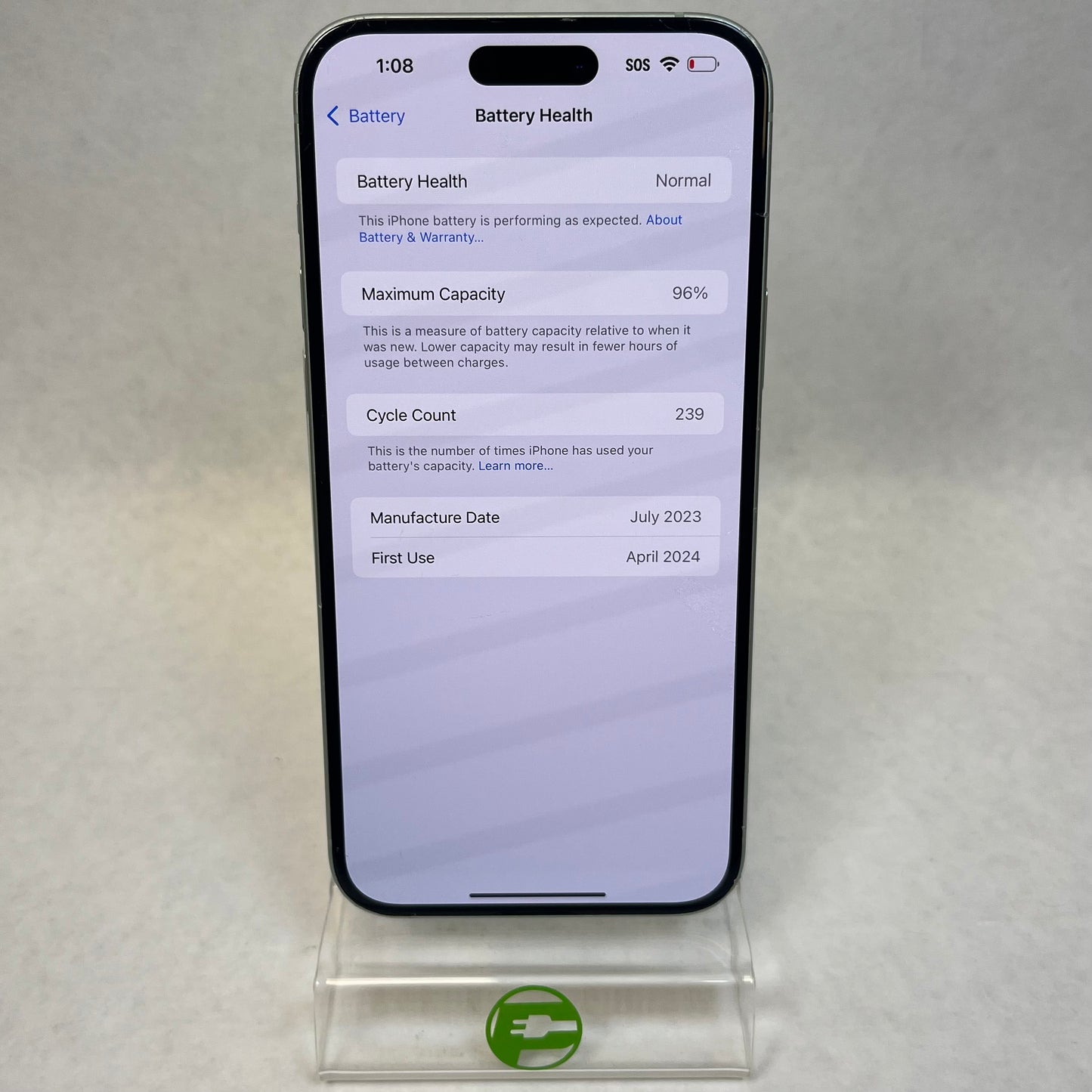 Unlocked Apple iPhone 15 Plus 128GB 18.1.1 Green MTXW3LL/A