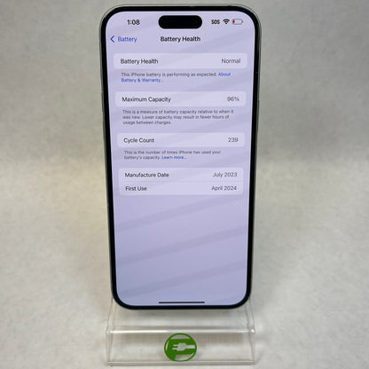 Unlocked Apple iPhone 15 Plus 128GB 18.1.1 Green MTXW3LL/A