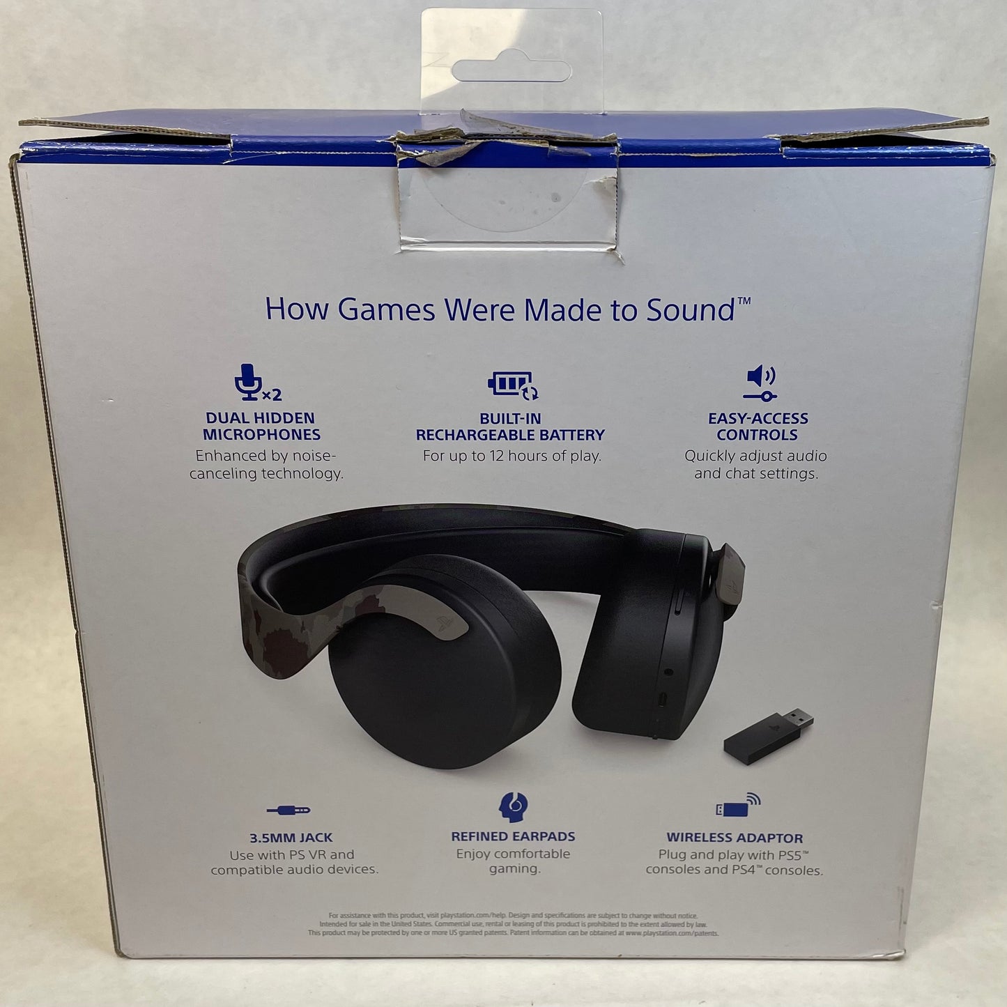 Sony Playstation 5 PS5 PULSE 3D Wireless Headset Gray Camo CFI-ZWH1
