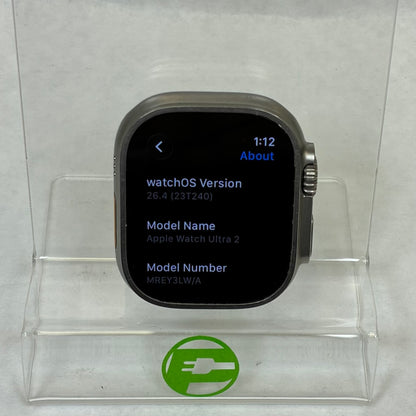 Unlocked Apple Watch Ultra 2 49MM Silver Titanium MREY3LW/A Face Only