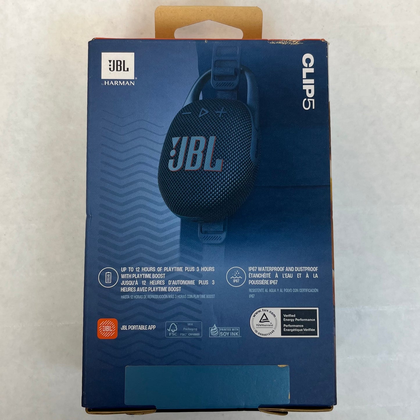 New JBL Clip 5 Portable Wireless Bluetooth Speaker Blue JBLCLIP5BLUAM