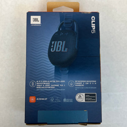 New JBL Clip 5 Portable Wireless Bluetooth Speaker Blue JBLCLIP5BLUAM