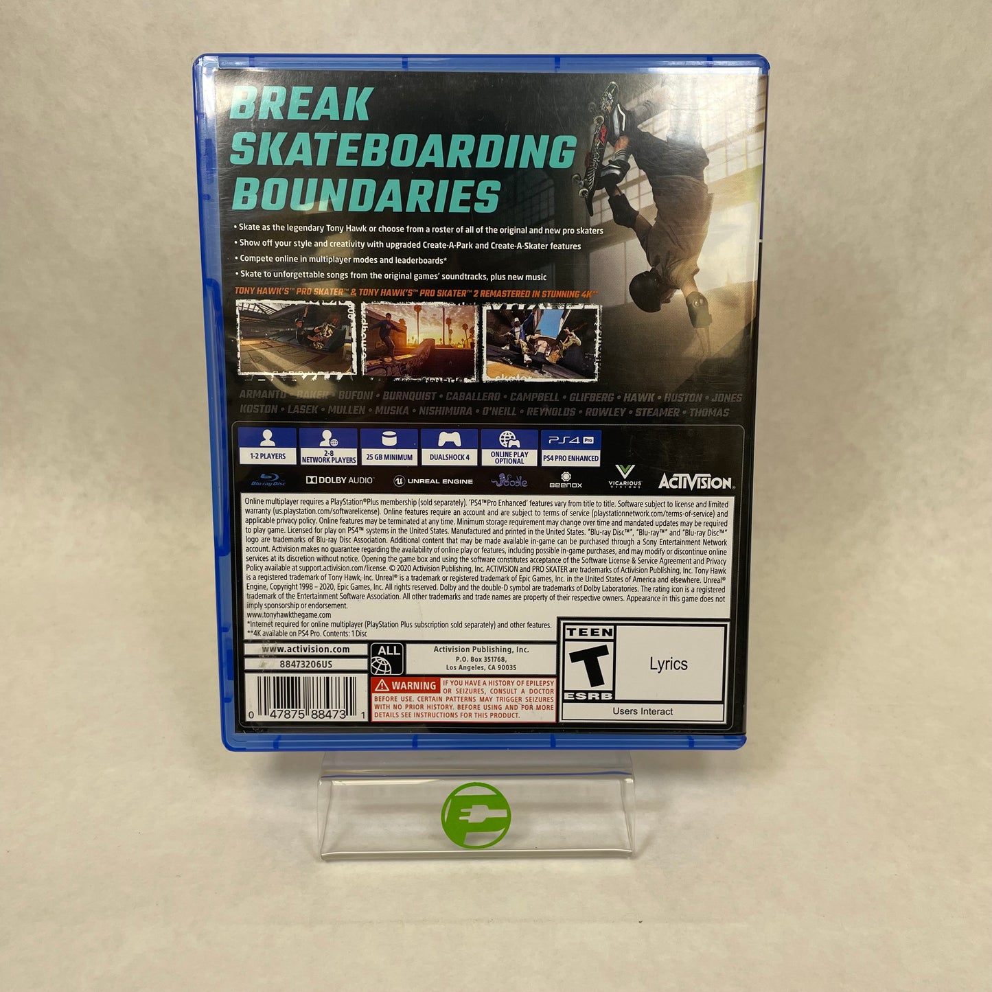 Tony Hawk Pro Skater 1 + 2 (Sony PlayStation 4 PS4, 2020)