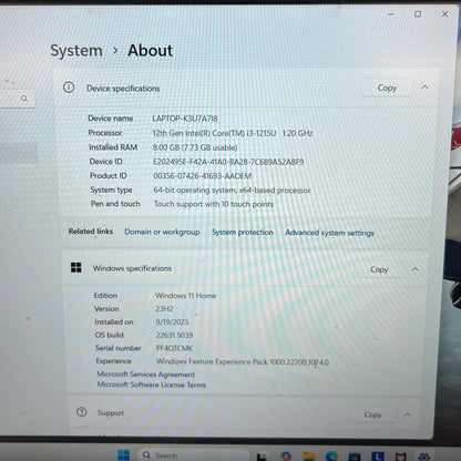 Lenovo IdeaPad 1i IDEAPAD 1 15.6" i3-1215U 1.2GHz 8GB RAM 256GB SSD